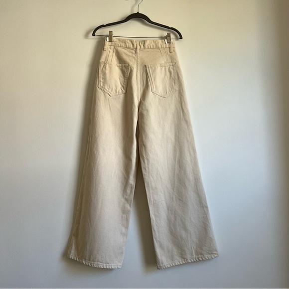 Triarchy High Rise Wide Leg Jeans in Off White - Picture 8 of 16